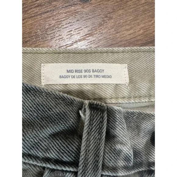 Universal Thread Grey Leopard Print Mid Rise 90s Baggy Jeans Size 6 Button Fly - Picture 4 of 16